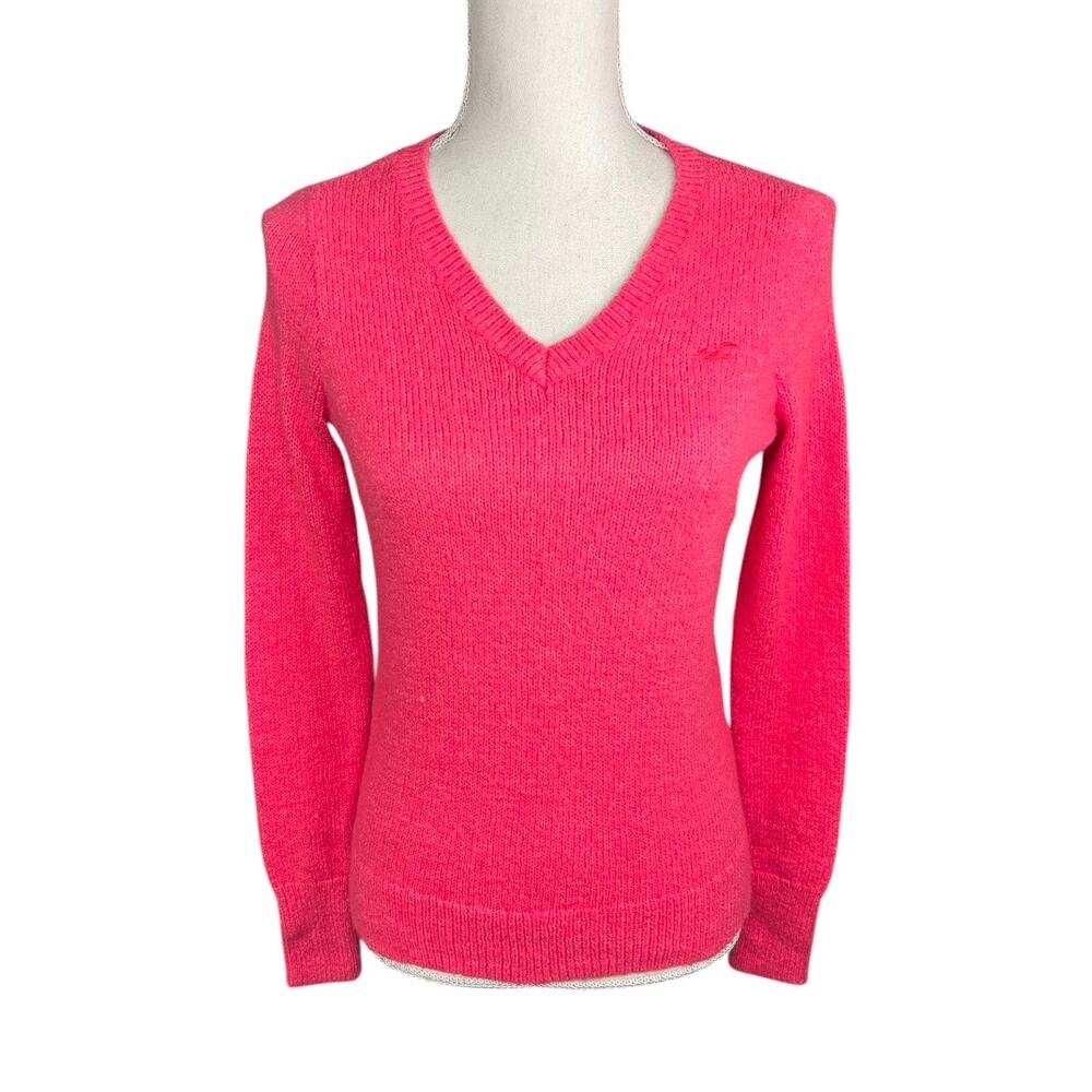 Y2K Hollister pink sweater preppy soft girl academia feminine spring